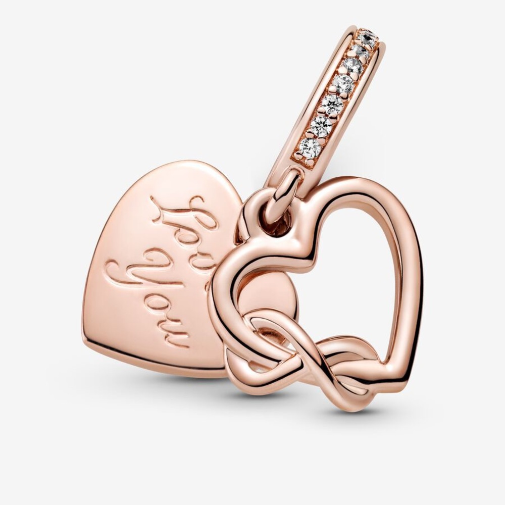 PANDORA• “Love You” Infinity Heart Dangle Charm